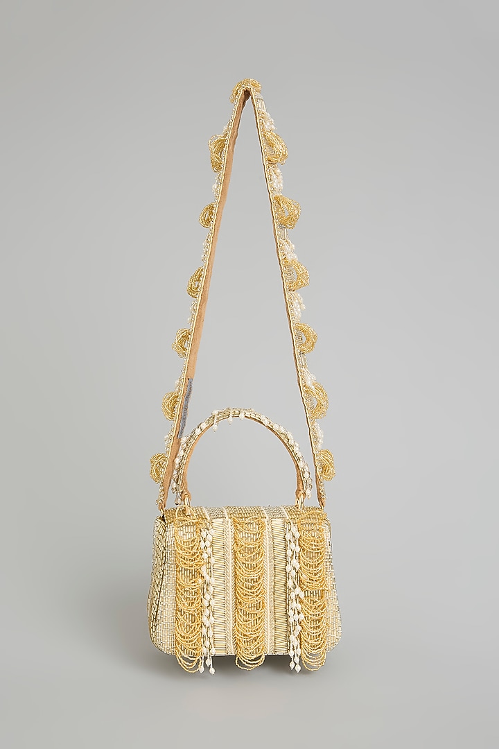 Gold Satin & Suedette Bag by Lovetobag at Pernia's Pop Up Shop