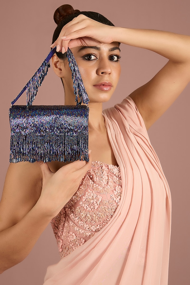 Iris Purple Satin & Suedette Clutch by Lovetobag at Pernia's Pop Up Shop