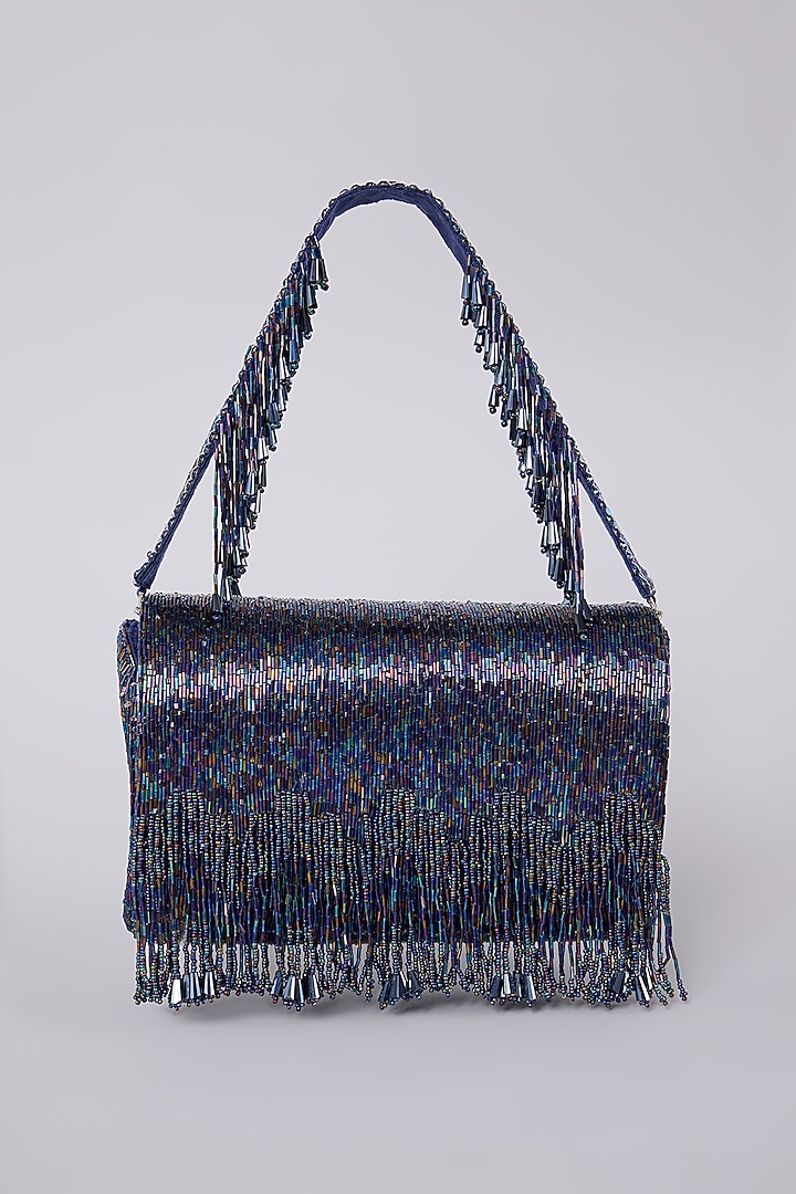 Iris Purple Satin & Suedette Clutch by Lovetobag at Pernia's Pop Up Shop