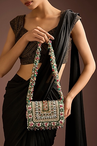 Multi-Colored Satin & Suedette Bag by Lovetobag