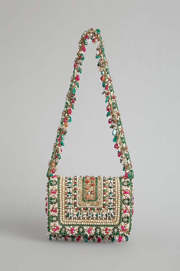 Multi-Colored Satin & Suedette Bag by Lovetobag at Pernia's Pop Up Shop