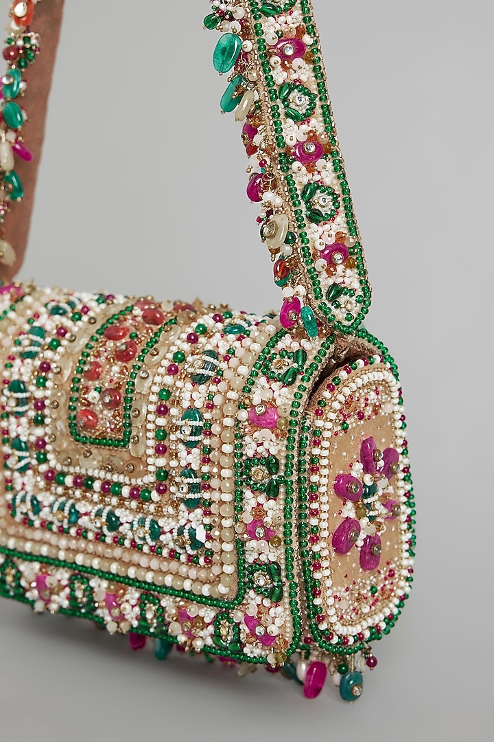Multi-Colored Satin & Suedette Bag by Lovetobag at Pernia's Pop Up Shop