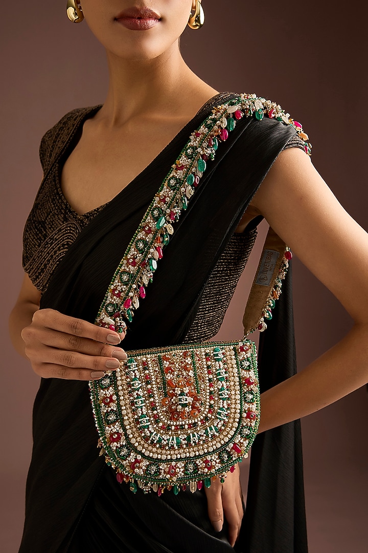 Multi-Colored Satin & Suedette Bag by Lovetobag at Pernia's Pop Up Shop