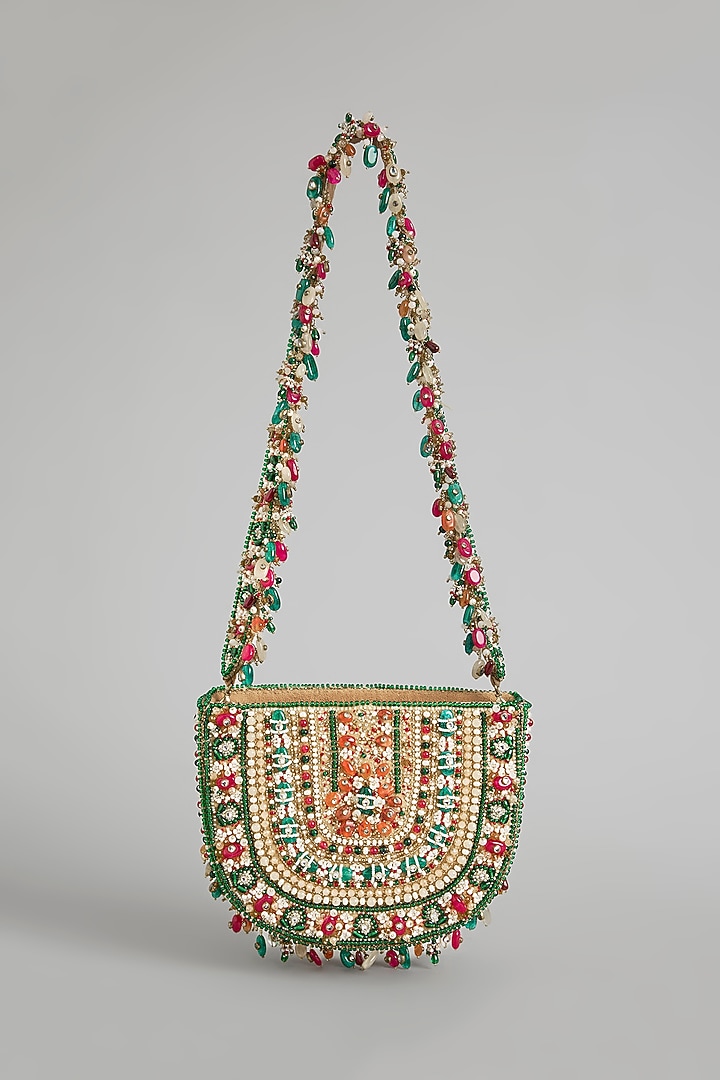 Multi-Colored Satin & Suedette Bag by Lovetobag at Pernia's Pop Up Shop