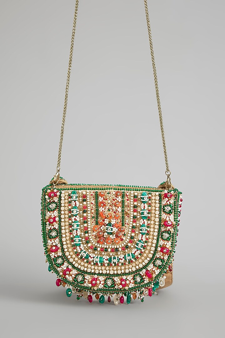Multi-Colored Satin & Suedette Bag by Lovetobag at Pernia's Pop Up Shop