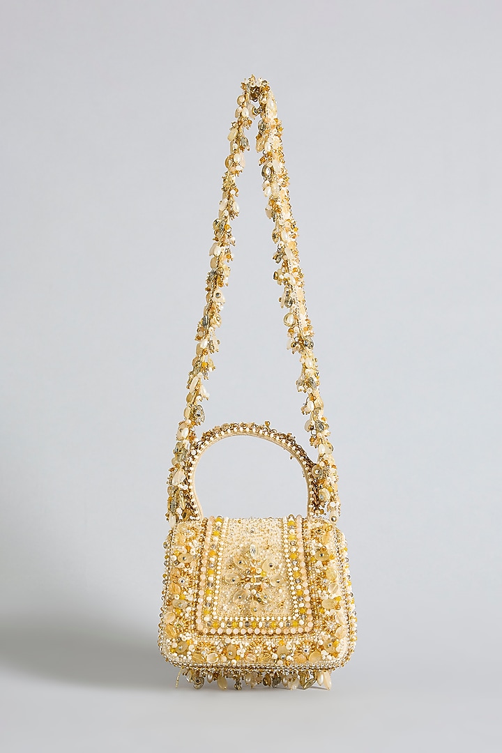 Gold Satin & Suedette Clutch by Lovetobag at Pernia's Pop Up Shop