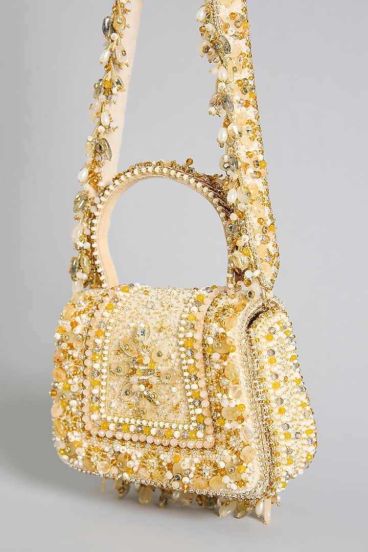 Gold Satin & Suedette Clutch by Lovetobag at Pernia's Pop Up Shop