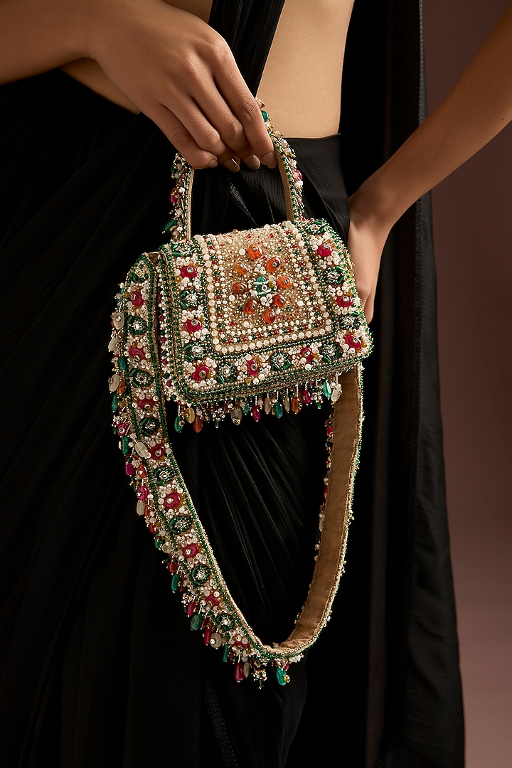 Multi-Colored Satin & Suedette Bag by Lovetobag at Pernia's Pop Up Shop