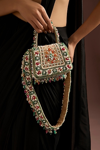 Multi-Colored Satin & Suedette Bag by Lovetobag
