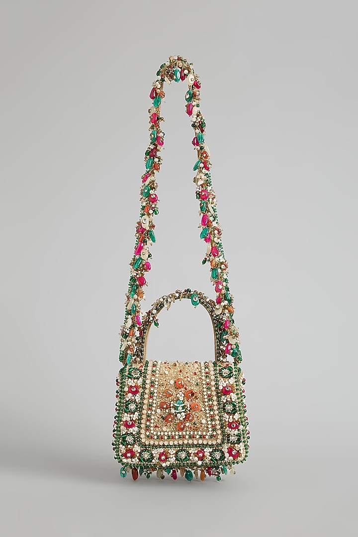 Multi-Colored Satin & Suedette Bag by Lovetobag at Pernia's Pop Up Shop