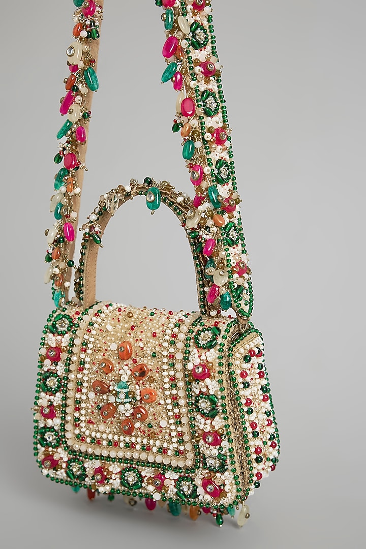Multi-Colored Satin & Suedette Bag by Lovetobag at Pernia's Pop Up Shop