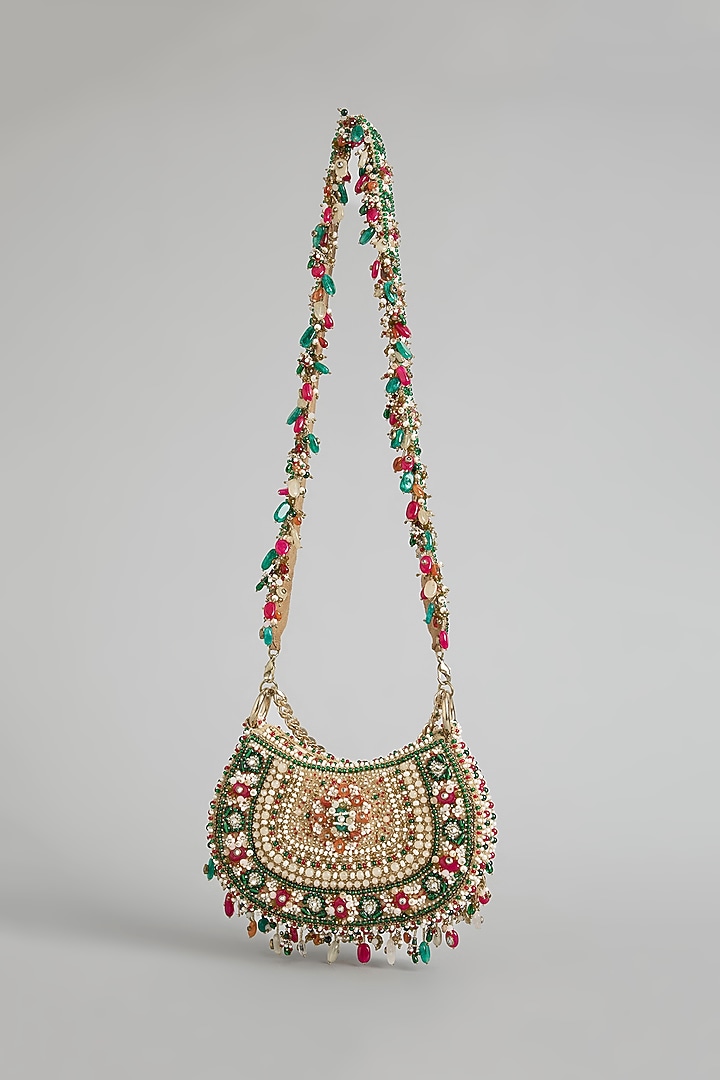 Multi-Colored Satin & Suedette Bag by Lovetobag at Pernia's Pop Up Shop