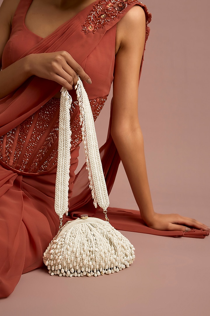 Ivory Satin & Suedette Bag by Lovetobag at Pernia's Pop Up Shop