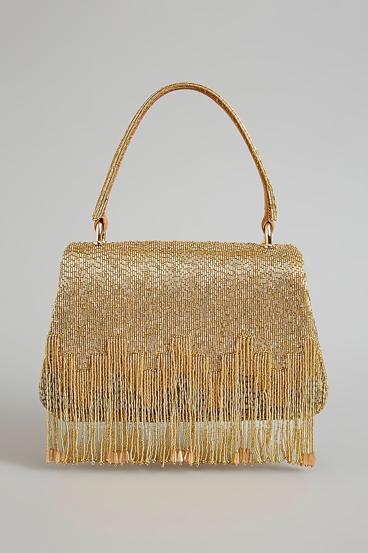 Gold Satin & Suedette Bag by Lovetobag at Pernia's Pop Up Shop