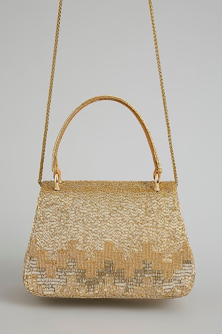 Gold Satin & Suedette Bag by Lovetobag at Pernia's Pop Up Shop