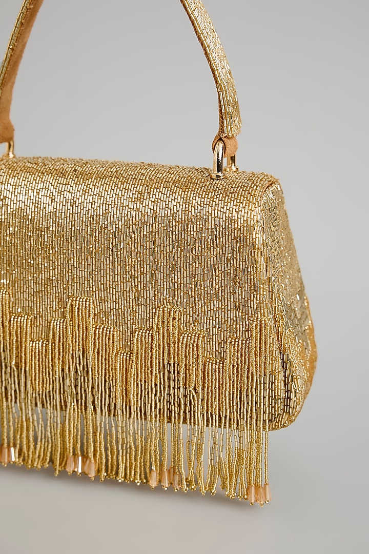 Gold Satin & Suedette Bag by Lovetobag at Pernia's Pop Up Shop