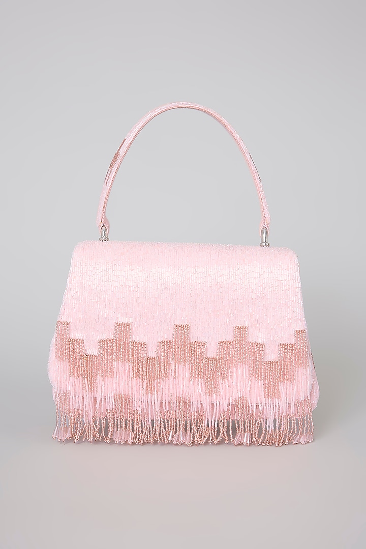 Rose Quartz Pink Satin & Suedette Clutch by Lovetobag at Pernia's Pop Up Shop