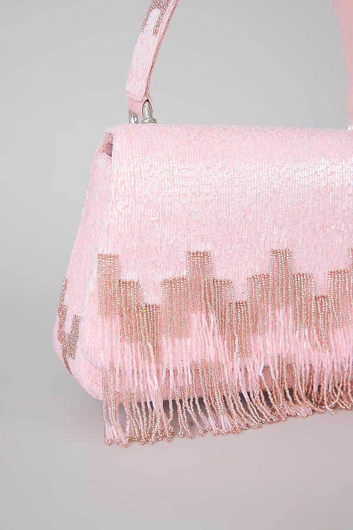 Rose Quartz Pink Satin & Suedette Clutch by Lovetobag at Pernia's Pop Up Shop