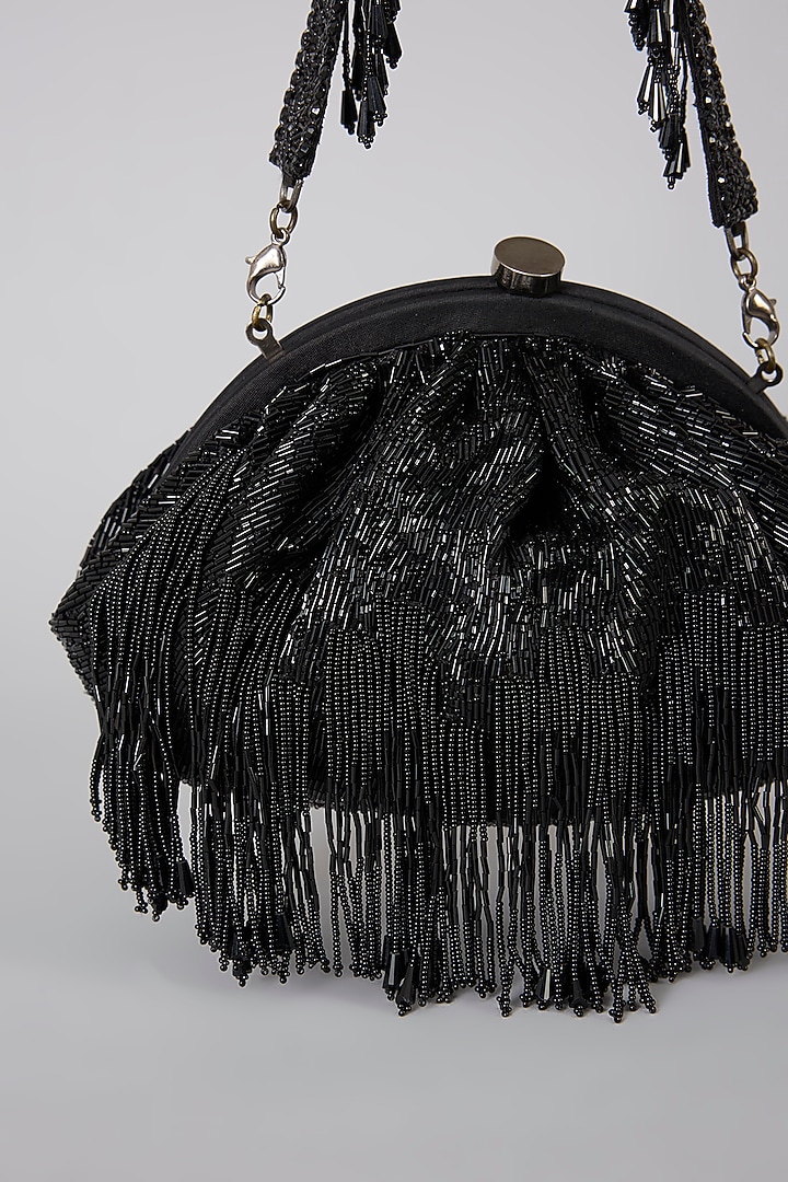 Black Satin & Suedette Clutch by Lovetobag at Pernia's Pop Up Shop