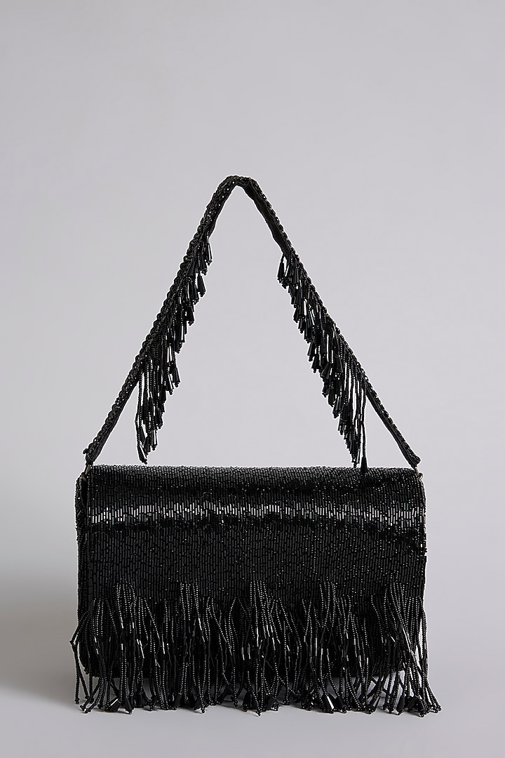 Black Satin & Suedette Clutch by Lovetobag at Pernia's Pop Up Shop