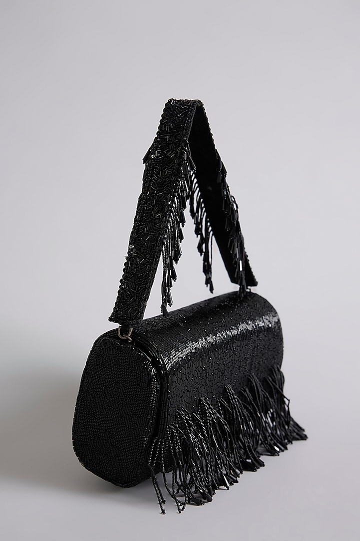 Black Satin & Suedette Clutch by Lovetobag at Pernia's Pop Up Shop