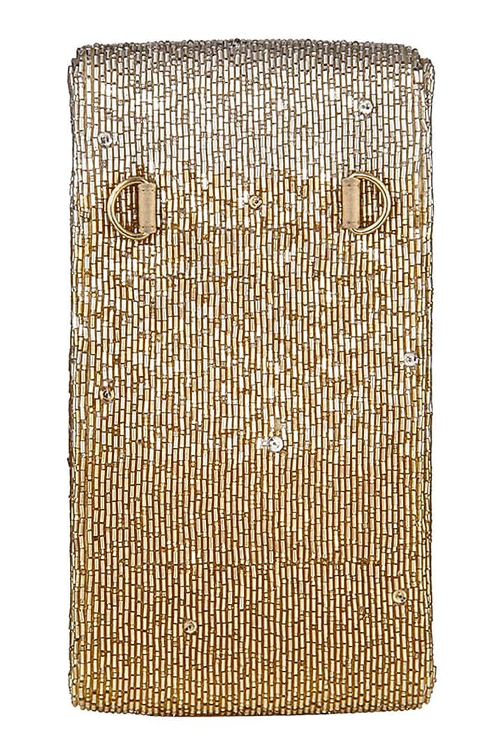 Gold Embroidered Mobile Pouch by Lovetobag at Pernia's Pop Up Shop