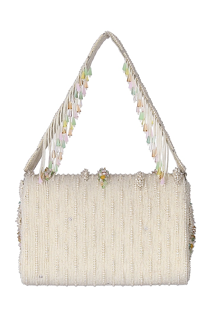 Ivory Embroidered Clutch by Lovetobag at Pernia's Pop Up Shop