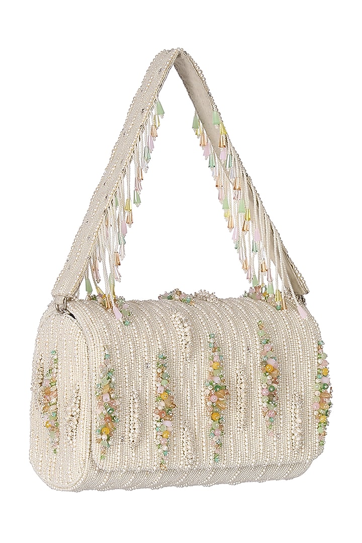 Ivory Embroidered Clutch by Lovetobag at Pernia's Pop Up Shop