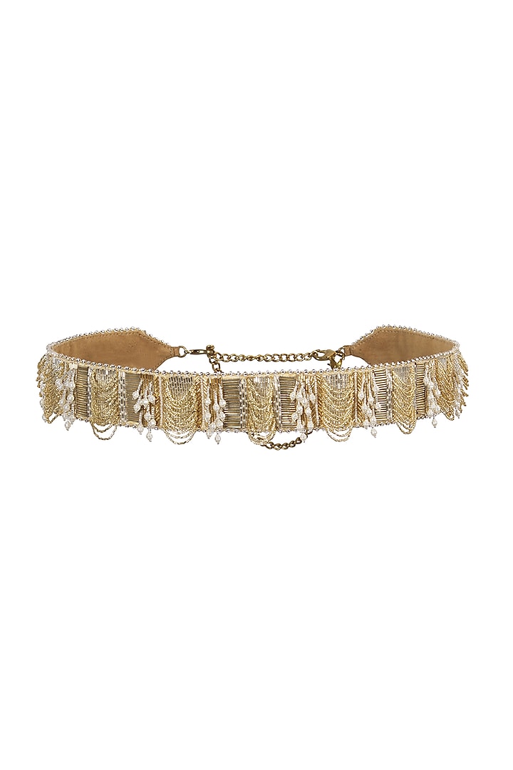 Gold & Silver Embellished Waist Belt Design by Lovetobag at Pernia's