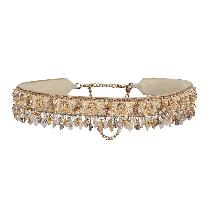 Gold Embroidered Waist Belt by Lovetobag