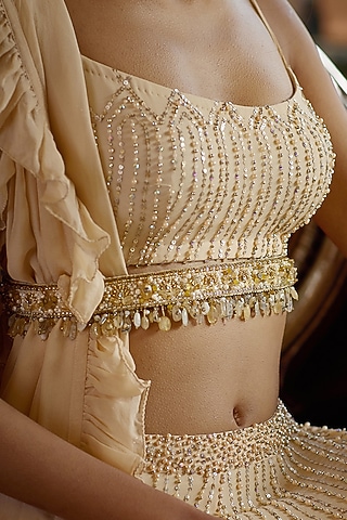 Gold Embroidered Waist Belt by Lovetobag