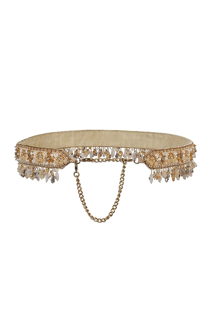 Gold Embroidered Waist Belt by Lovetobag at Pernia's Pop Up Shop