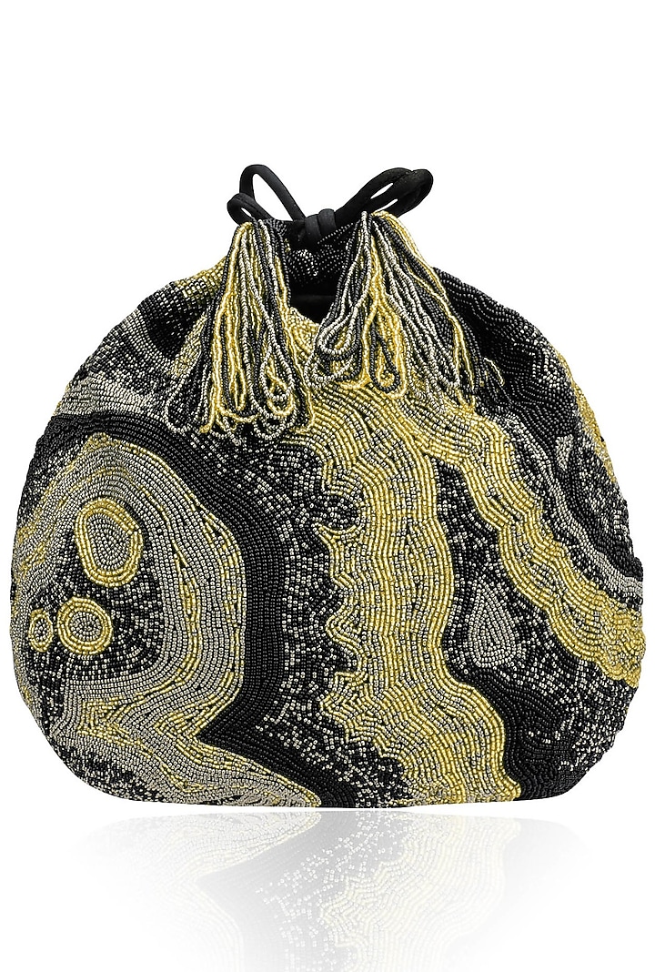Black Gemstone Potli Bag by Lovetobag at Pernia's Pop Up Shop