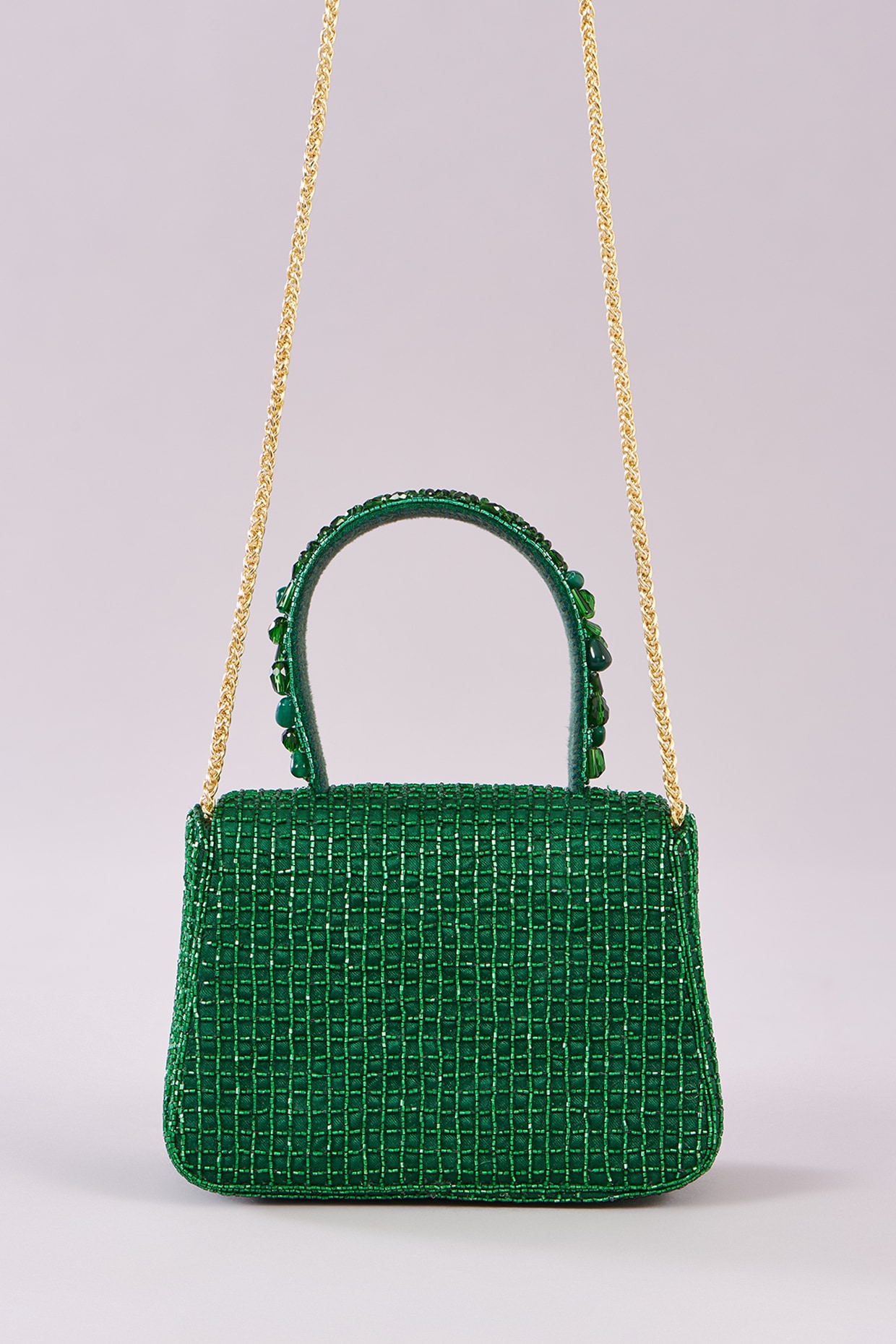 Emerald Green Satin Hand Embroidered Mini Bag by Lovetobag at Pernia s Pop Up Shop