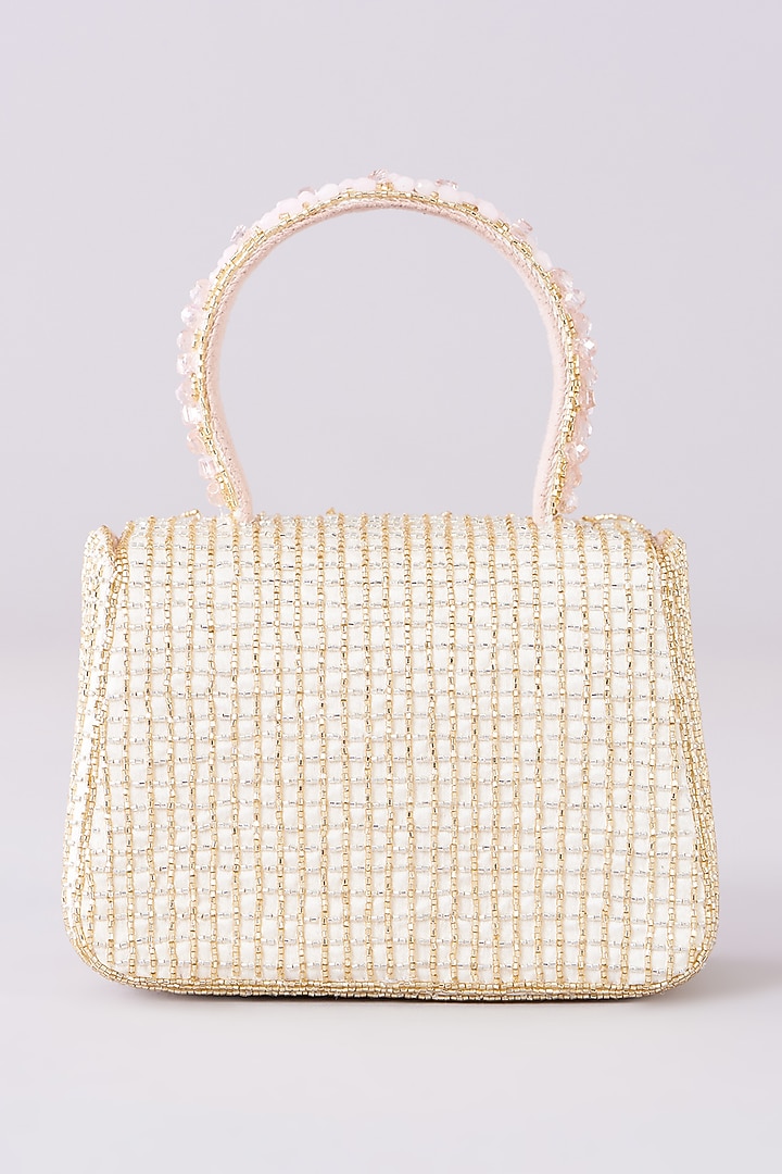 Rose Pink Quartz Satin Hand Embroidered Clutch by Lovetobag at Pernia's Pop Up Shop