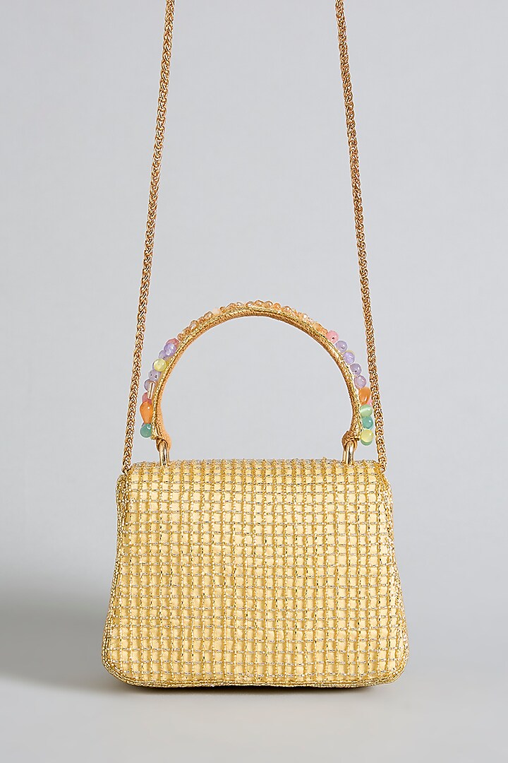 Pastel & Multi-Colored Satin Hand Embroidered Mini Bag by Lovetobag at Pernia's Pop Up Shop