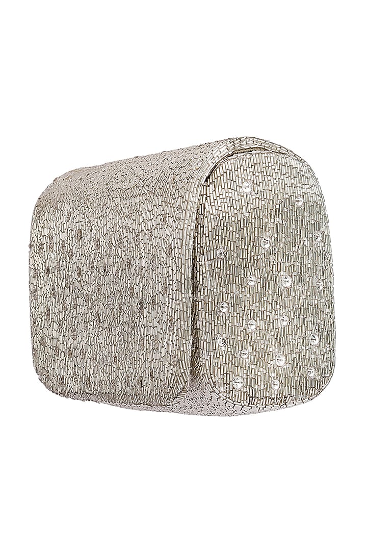 Antique Gold Flapover Handembroidered Clutch - Rent main image 0