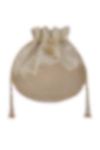 Gold Embroidered Potli With Chain Handle by Lovetobag at Pernia's Pop Up Shop