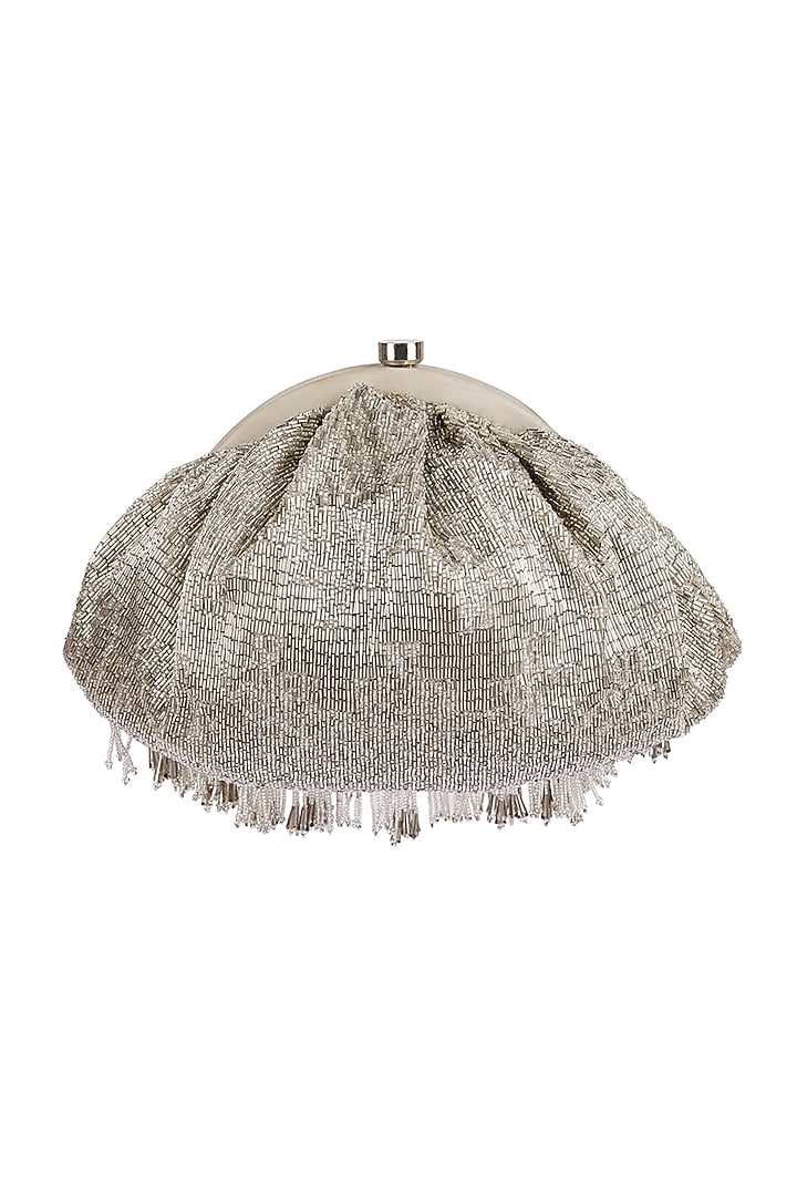 Silver Embroidered Pouch by Lovetobag at Pernia's Pop Up Shop