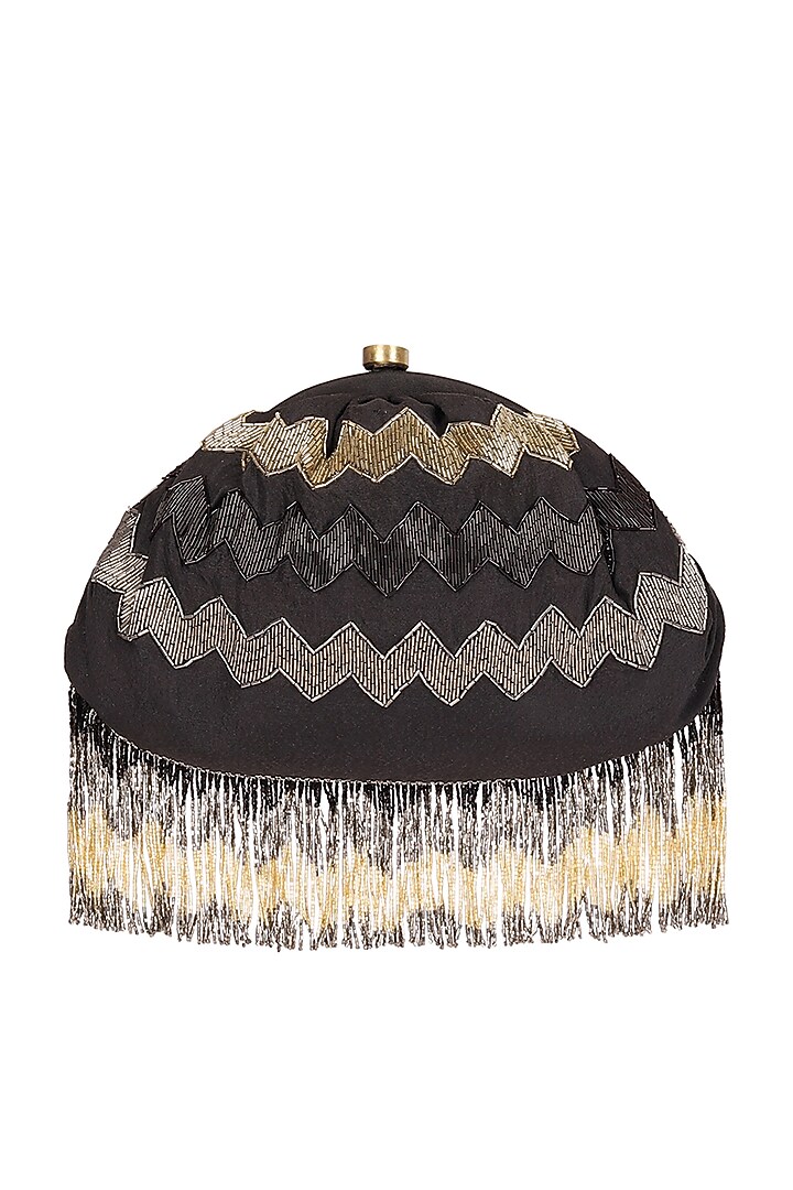 Black Floral Embroidered Pouch by Lovetobag at Pernia's Pop Up Shop