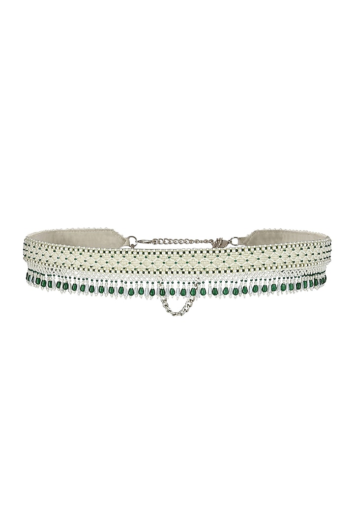 Emerald Green Embroidered Belt by Lovetobag