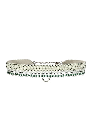 Emerald Green Embroidered Belt by Lovetobag