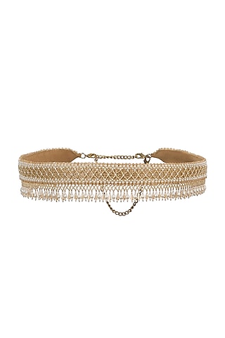 Gold Hand Embroidered Waist Belt by Lovetobag
