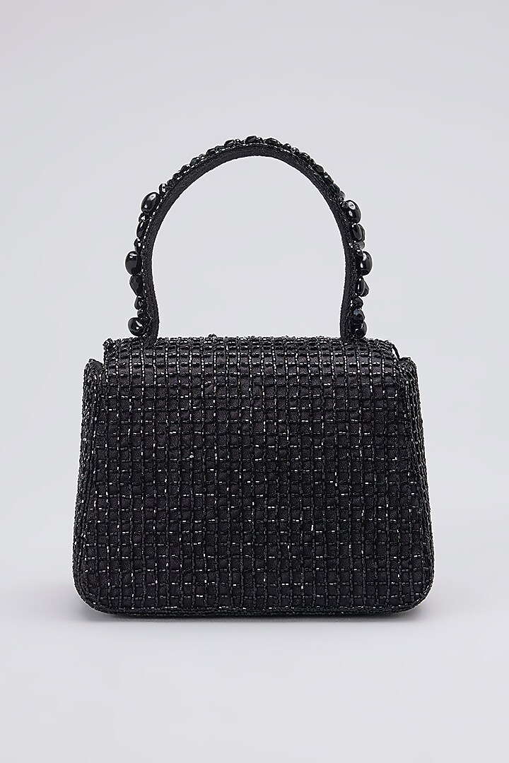 Heritage Black Satin Mini Trapezium Bag by Lovetobag at Pernia's Pop Up Shop