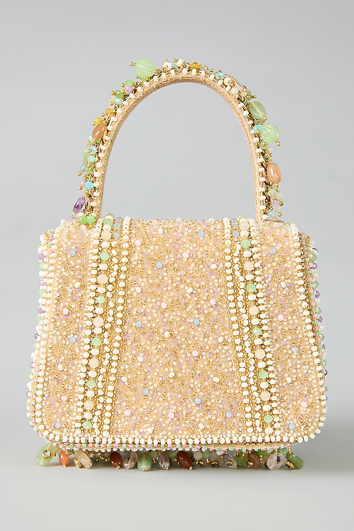 Lavender Velvet Japanese Bead & Crystal Embellished Clutch by Lovetobag at Pernia's Pop Up Shop