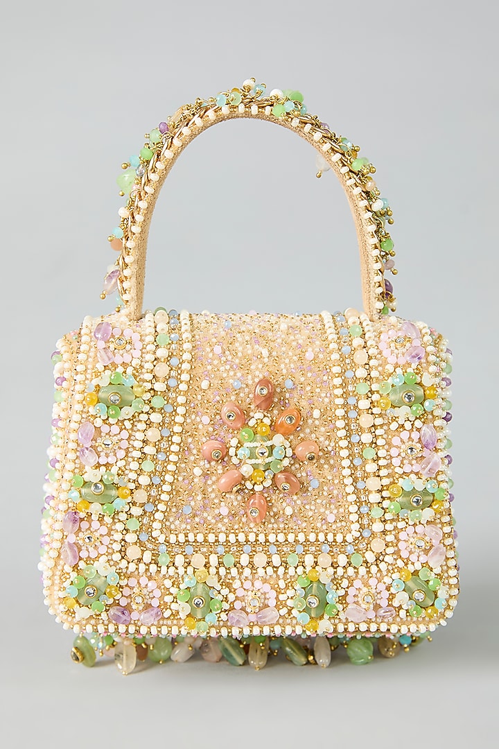 Lavender Velvet Japanese Bead & Crystal Embellished Clutch by Lovetobag at Pernia's Pop Up Shop