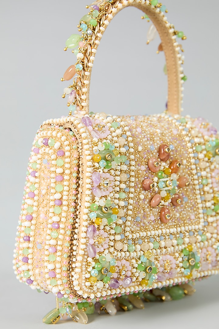Lavender Velvet Japanese Bead & Crystal Embellished Clutch by Lovetobag at Pernia's Pop Up Shop