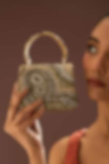 Gold Satin & Suedette Bag by Lovetobag at Pernia's Pop Up Shop