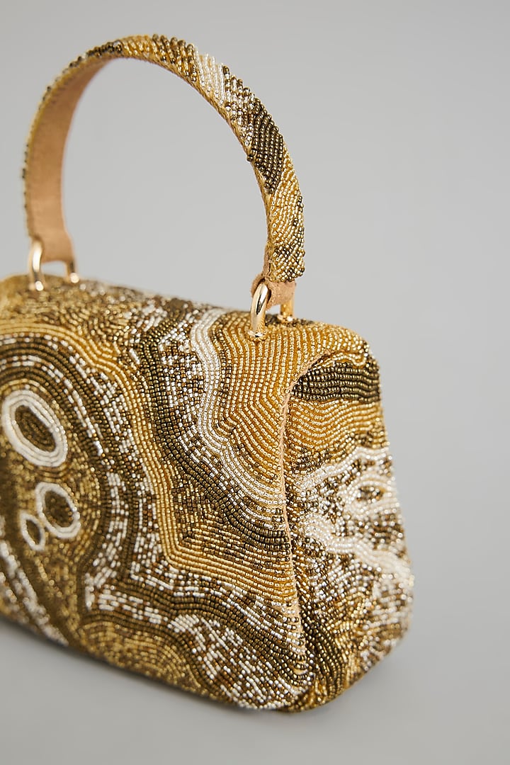 Gold Satin & Suedette Bag by Lovetobag at Pernia's Pop Up Shop