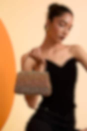 Red Satin Crystal Embroidered Flapover Clutch by Lovetobag at Pernia's Pop Up Shop